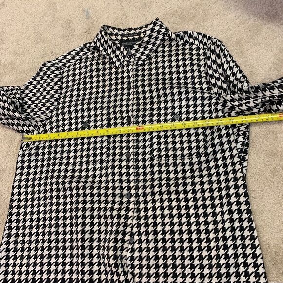 Jones New York collection houndstooth button front blouse black white Sz14 NWOT - Picture 9 of 10